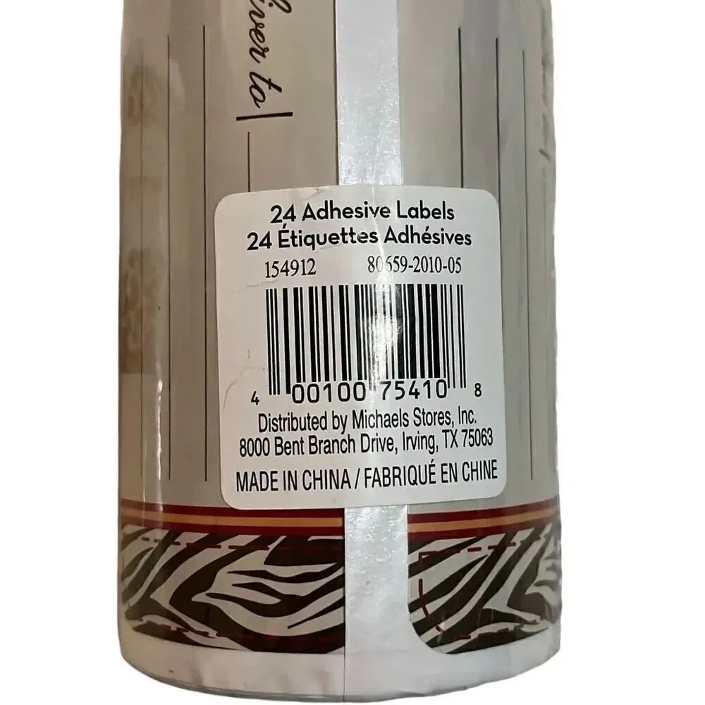 Animal Print Adhesive Labels